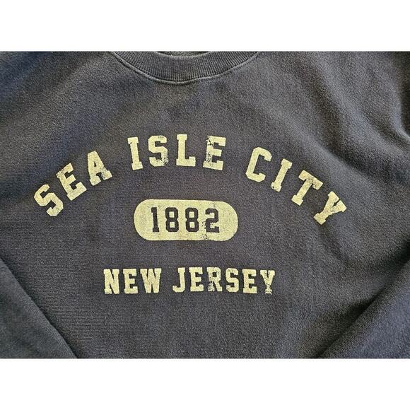 Champion Reverse Weave Crewneck 'Sea Isle City' Sweatshirt Size M Navy - Picture 2 of 10